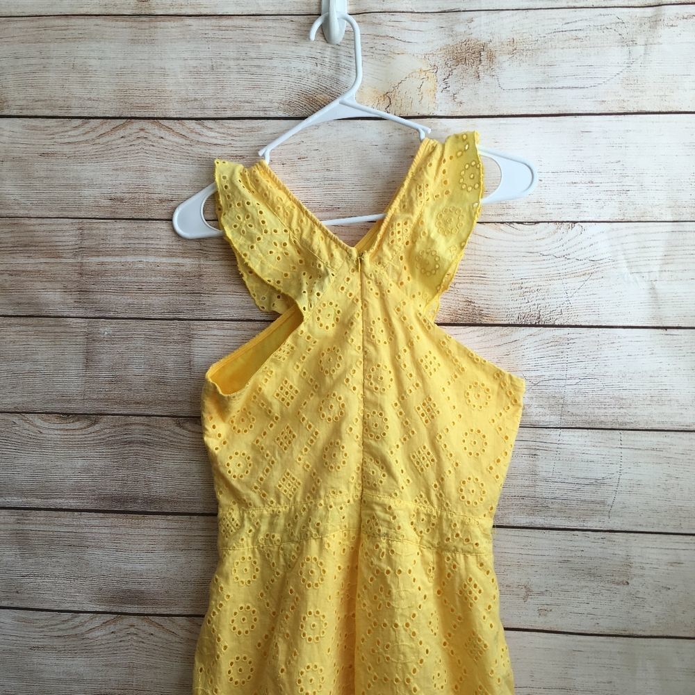 BLUE BLUSH EYELET ROMPER IN YELLOW - Picture 2 of 6
